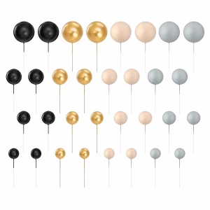 Комплект топери топки черно, злато, бежово, сиво, мат, 32 броя