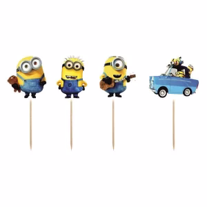 Топери за кексчета и мъфини Minions - Миньони, 8 броя, комплект