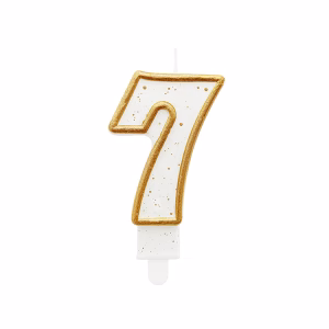 Свещи рожден ден цифра 7 години, Злато