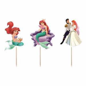 Топери за кексчета и мъфини Малката русалка Ариел, 6 броя